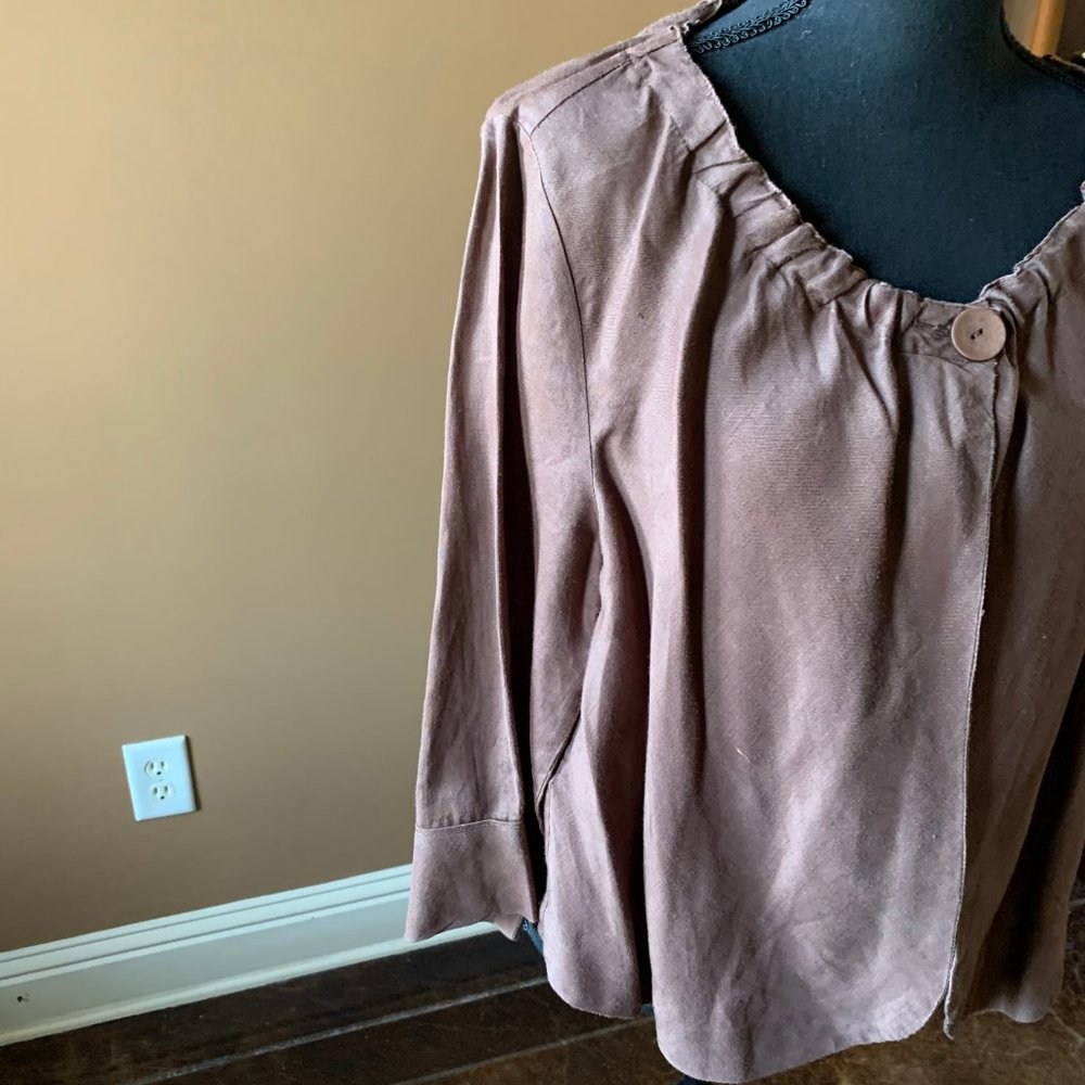 Brown Linen Jacket - Picture 4 of 6